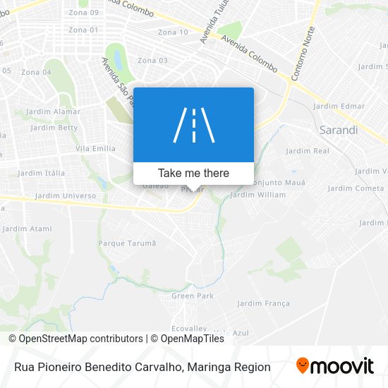 Rua Pioneiro Benedito Carvalho map