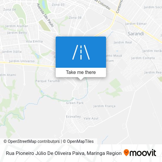 Rua Pioneiro Júlio De Oliveira Paiva map
