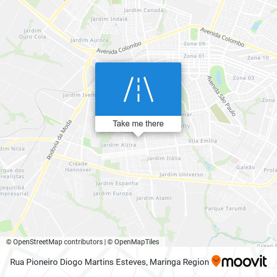 Mapa Rua Pioneiro Diogo Martins Esteves