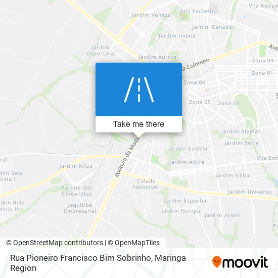 Rua Pioneiro Francisco Bim Sobrinho map