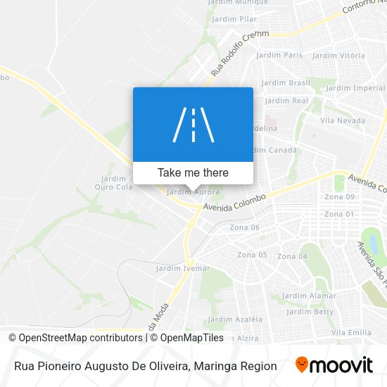 Rua Pioneiro Augusto De Oliveira map