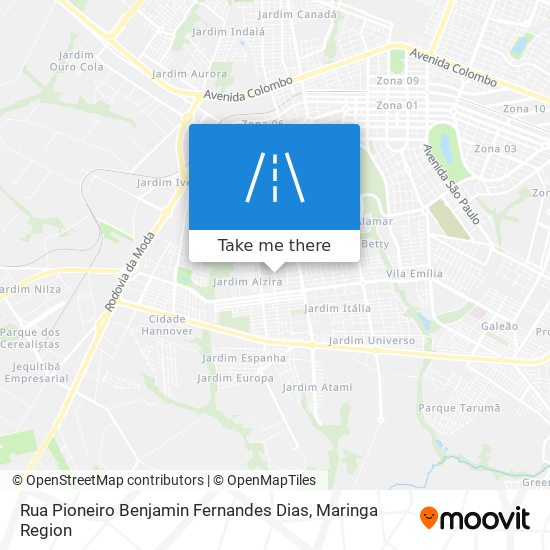 Mapa Rua Pioneiro Benjamin Fernandes Dias