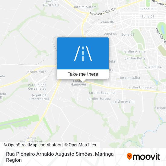 Rua Pioneiro Arnaldo Augusto Simões map