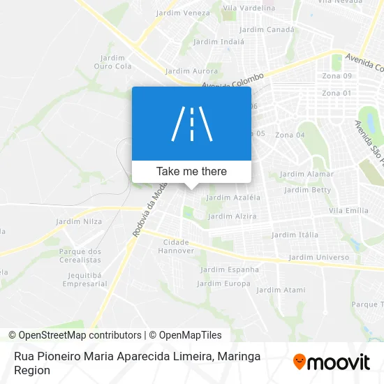 Rua Pioneiro Maria Aparecida Limeira map