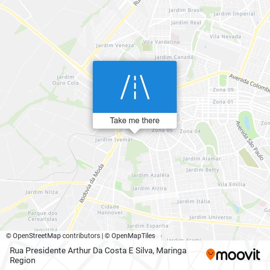 Mapa Rua Presidente Arthur Da Costa E Silva