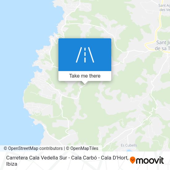 Carretera Cala Vedella Sur - Cala Carbó - Cala D'Hort map
