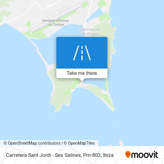 Carretera Sant Jordi - Ses Salines, Pm-802 map