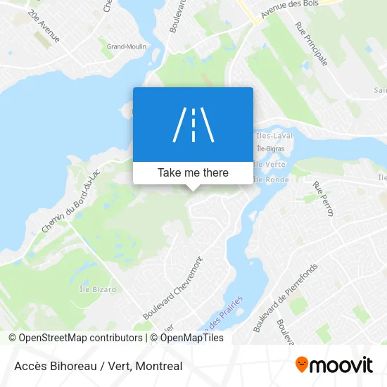 Accès Bihoreau / Vert map