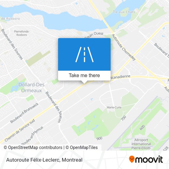Autoroute Félix-Leclerc map