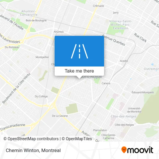 Chemin Winton map