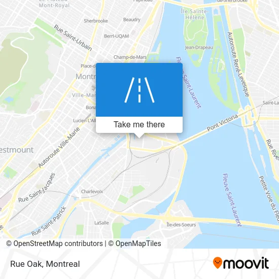 Rue Oak map