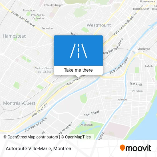 Autoroute Ville-Marie map