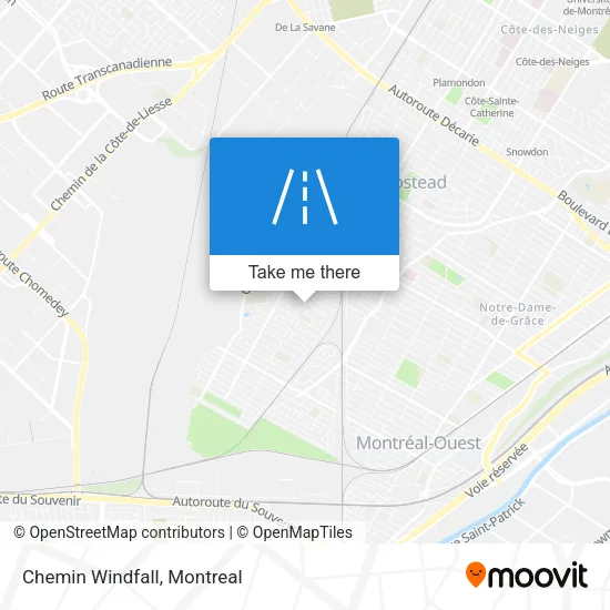 Chemin Windfall map