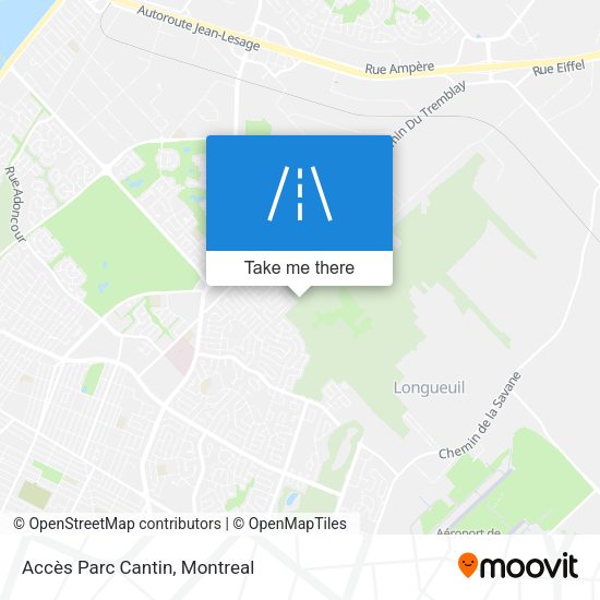 Accès Parc Cantin map