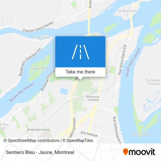 Sentiers Bleu - Jaune map