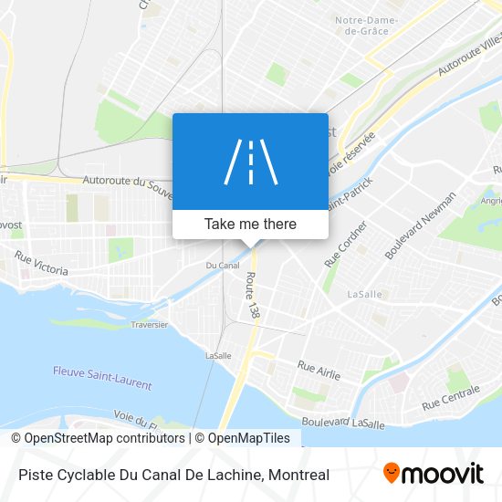 Piste Cyclable Du Canal De Lachine map