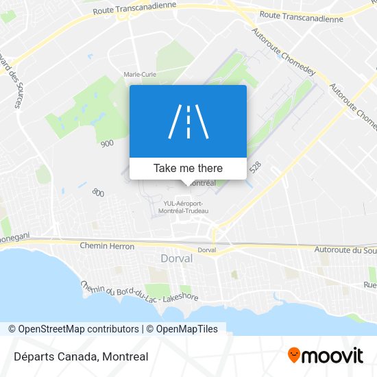 Départs Canada map