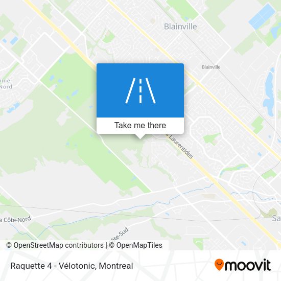 Raquette 4 - Vélotonic map