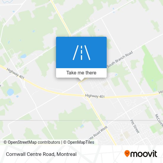 Cornwall Centre Road map