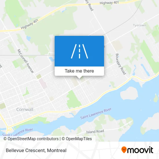 Bellevue Crescent map