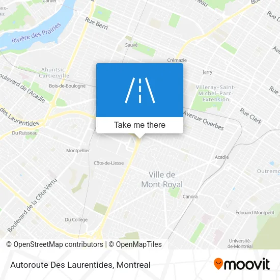Autoroute Des Laurentides map