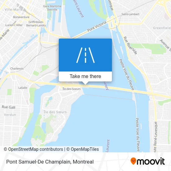Pont Samuel-De Champlain map