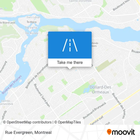 Rue Evergreen map