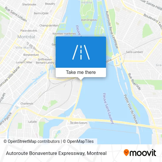 Autoroute Bonaventure Expressway map