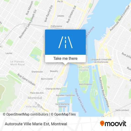Autoroute Ville Marie Est map