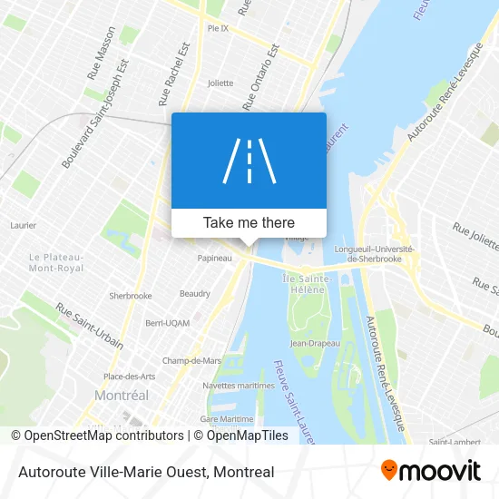 Autoroute Ville-Marie Ouest map
