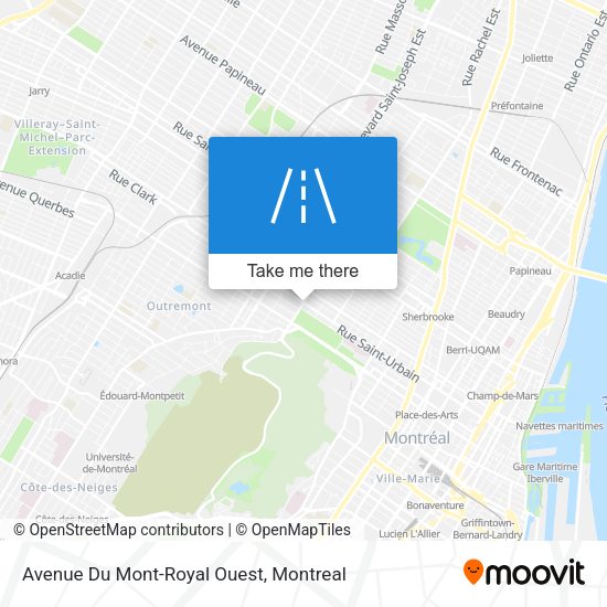 Avenue Du Mont-Royal Ouest map
