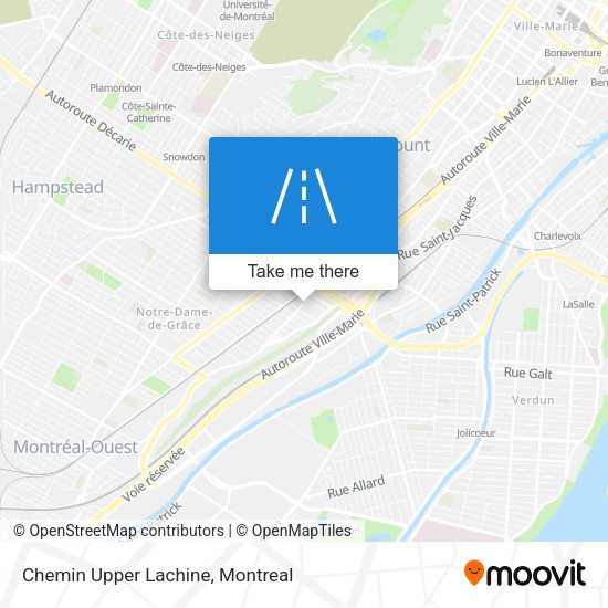 Chemin Upper Lachine map