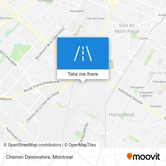 Chemin Devonshire map