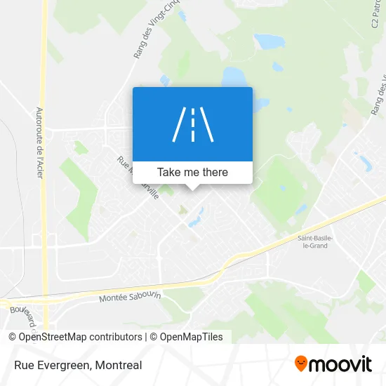 Rue Evergreen map