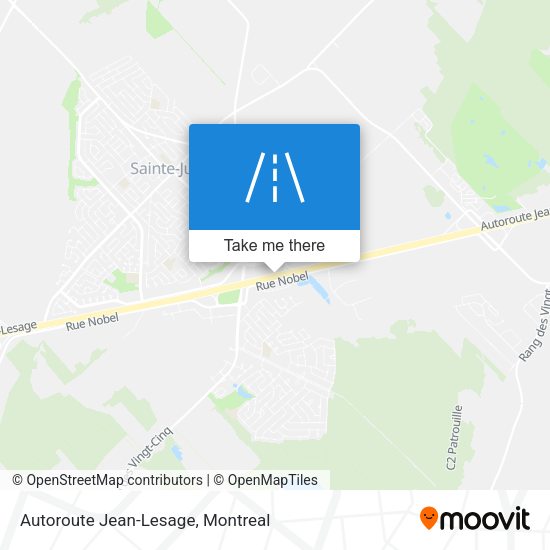 Autoroute Jean-Lesage map