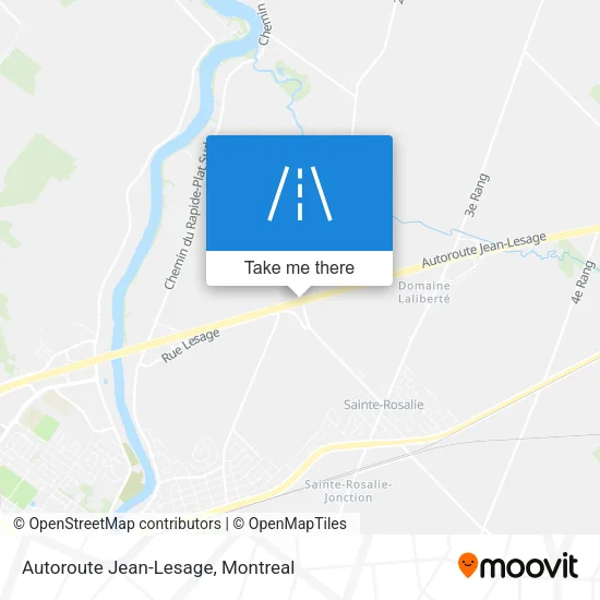 Autoroute Jean-Lesage map