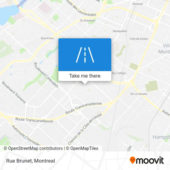 Rue Brunet map