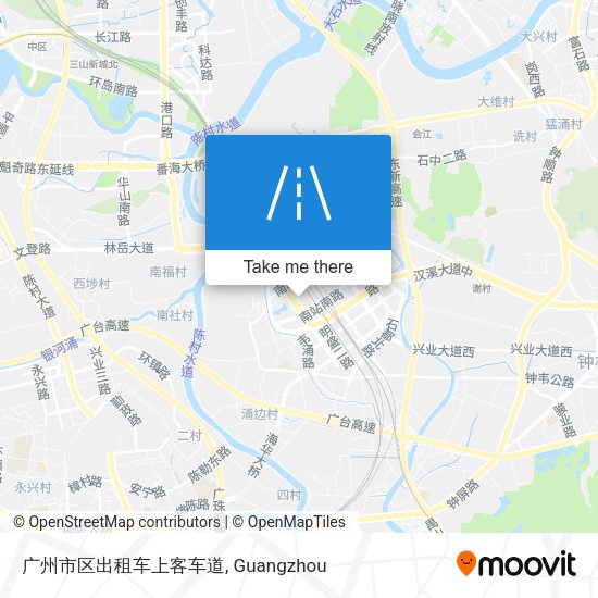 广州市区出租车上客车道 map