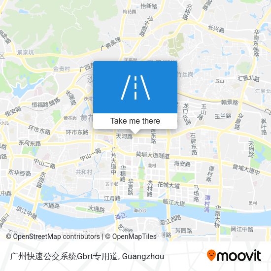 广州快速公交系统Gbrt专用道 map