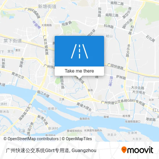 广州快速公交系统Gbrt专用道 map