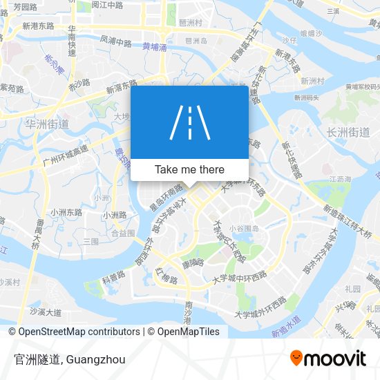 官洲隧道 map