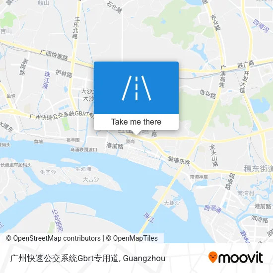 广州快速公交系统Gbrt专用道 map