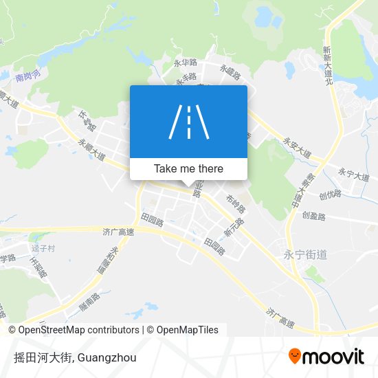 摇田河大街 map