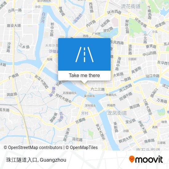 珠江隧道入口 map
