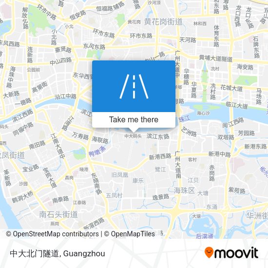 中大北门隧道 map