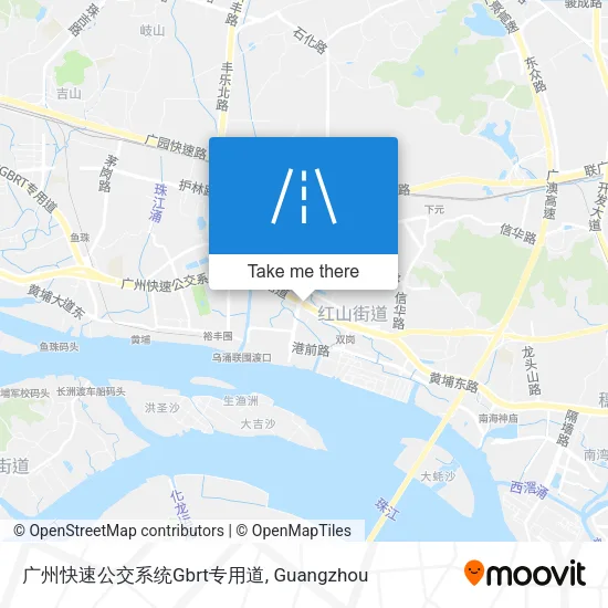 广州快速公交系统Gbrt专用道 map