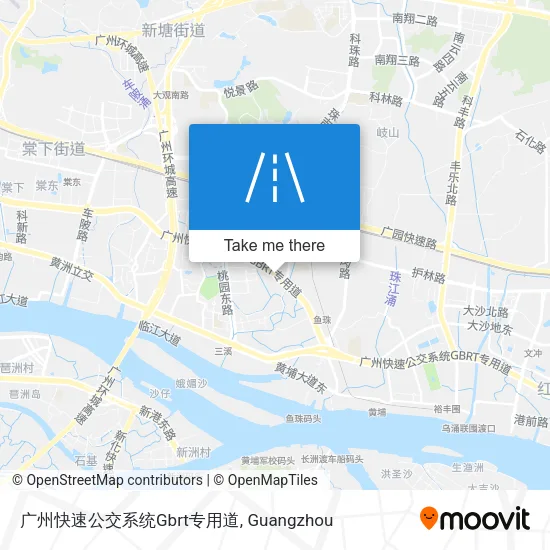 广州快速公交系统Gbrt专用道 map