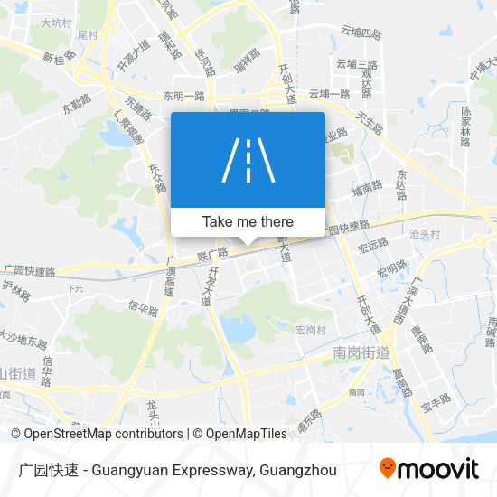 广园快速 - Guangyuan Expressway map