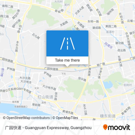 广园快速 - Guangyuan Expressway map