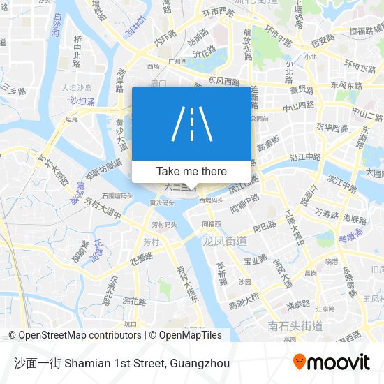 沙面一街 Shamian 1st Street map